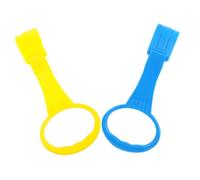minkissy 2pcs Pull Handles for Playpen Indoor Use Ergonomic Safe Rings for Standing Assistance Detachable Playpen Attachments Supporting Development and Fall Prevention Blue Yellow