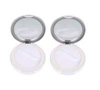 minkissy 2pcs Quality Makeup Powder Container Airtight Lid Elastic Mesh for Diy for Nyx Translucent Setting Powder Loose Puff