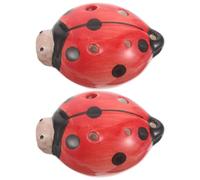minkissy 2pcs Red Cartoon Ladybug Ceramic Ocarina with 6 Holes in C Key, Portable and Stable Tuning Musical Wind Instrument for Indoor Practice and Music Classes