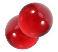 minkissy 2pcs Red Decorative Glass Balls for Desktop Accessory Compact Palm-sized Ornaments for Home Office and School Tabletop Decoration