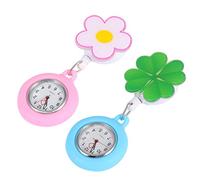 minkissy 2pcs Retractable Clip-on Nurse Fob Watches Stretching Pocket Nursing Watches with Digital Display for Staff and Students