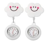 minkissy 2pcs Retractable Nursing Pocket Watches for Women Silicone Odorless Cloud-Shaped Chest Watches Practical and Lovely