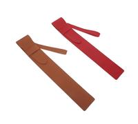 minkissy 2pcs Retro Drumstick Cover Drumsticks Bag Pu Leather Portable Storage Case Holder for Marching Band Drummer Use Yellow Brown Red Options