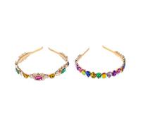 minkissy 2pcs Retro Headband in Vintage Rhinestone Style Baroque Design for Women Sparkling Water Diamonds for Party Hair Accessories and Elegant Occasions