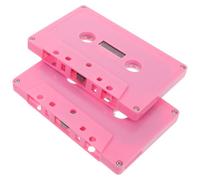 minkissy 2pcs Retro Pink Blank Audio Cassettes for Music Party Decorations, Plastic Classic Design, Versatile DIY Cassette Tape Decor for Bookshelves and Music Lovers