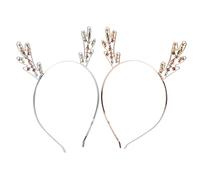 minkissy 2pcs Rhinestone Antler Headband Reindeer Headwear Christmas Hair Accessories Boys and Girls