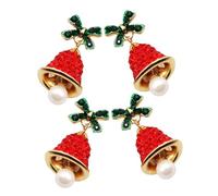 minkissy 2pcs Rhinestone Bow Dangle Earrings Sterling Silver Alloy Drop Charm Earrings for Women Holiday Christmas Year Party Jewelry Gift