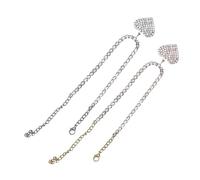 minkissy 2Pcs Rhinestone Heart Ankle Chains for Women Stylish Ankle Jewelry Unique Decor for Beach Party Wedding Daily Wear Lightweight Comfortable Design