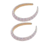 minkissy 2Pcs Rhinestone Pearl Sponge Headbands for Women Sparkling Baroque Style Hair Accessories for Weddings Parties and Everyday Wear Comfortable Non Slip Design