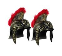 minkissy 2pcs Roman Greek Soldier Helmets with Lion Embossment and Lightweight Plastic Medieval Knight Helmets for Historical Reenactments Cosplay and Themed Parties