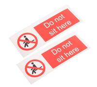 minkissy 2pcs Safety Warning Decal Warning Sign Self Adhesive Design Pvc Material 150mm X 50mm Assorted Colour for Companies Public Space