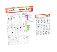 minkissy 2pcs Saxophone Practice Charts Durable Diagram Design for Novice Experienced Players Reference for Classroom Private Study Enhances Learning Chord Writing Skills