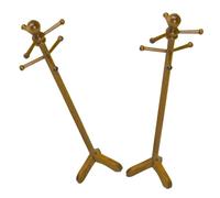 minkissy 2pcs Scale Miniature Dollhouse Retro Coat Rack Walnut Doll Accessories for Pretend Play Educational Furniture for Home Decoration and Imaginative Storytelling