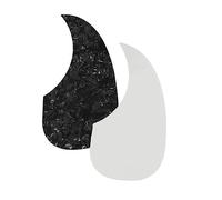 minkissy 2pcs Self Adhesive Guitar Pickguards Creative Scratch Stickers for Folk Acoustic Guitars Black Transparent Design Easy to Apply and Portable