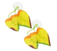 minkissy 2pcs Silicone Betta Fish Leaf Hammock Aquarium Decoration Yellow Dual-leaf Betta Bed for Resting and Breeding Fish Tank Ornament