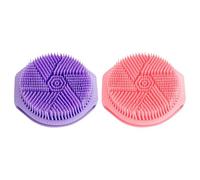 minkissy 2pcs Silicone Double-Sided Body Scrubber with Ergonomic Non-Slip Handle for Deep Cleansing and Gentle Exfoliation Soft Palm-Sized Bath Brush for Sensitive Skin Suitable for Shower