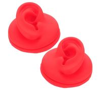 minkissy 2pcs Silicone Ear Model for Piercing Practice and Jewelry Display Realistic Touch Flexible Fake Ears in Red for Salon and Beginners