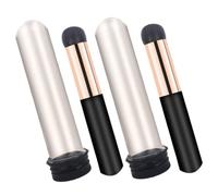 minkissy 2pcs Silicone Lip Brush for Lipstick with Round-shaped Head, Multi-functional Design and Portable Wood and Aluminium Handle, for Professional Makeup Look and Comes with Case
