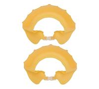 minkissy 2pcs Silicone Shampoo Caps for Children Protective Drainage Brim, Waterproof Baby Bathing Hats Suitable for Taking a Shower and Daily Life, Lovely Yellow Cartoon Shaped Design