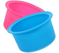 minkissy 2pcs Silicone Wax Melting Bowls Non-stick Inner Pots for Wax Heater Hair Removal Supply Blue and Rose Red Hair Waxing Accessories