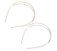 minkissy 2pcs Sparkling Bridal Headband Rhinestones Wedding Tiara for Women Hair Accessories for Special Occasions