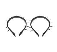 minkissy 2pcs Spiked Headband Gothic Punk Steampunk Halloween Party Accessories Demon Headband for Women Girls Rave Costume