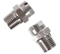 minkissy 2pcs Sprayer Nozzle Fan Nozzle Tips for Industrial Applications 1/4 Inch Connector Stainless Steel Silver Anti-Rust Wide Spraying Range Misting Device