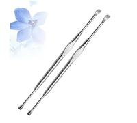 minkissy 2PCS Stainless Steel Double Ended Ear Cleaner Spoon with Spiral Massage Design Durable Resistant Earwax Removal Tool for Comfortable and Home Use