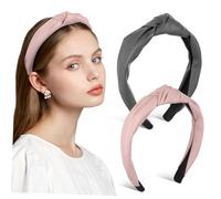 minkissy 2pcs Stylish Knotted Headbands for Women Non- Wide Hairbands Functional Hair Accessories for Spa Yoga and Daily Wear Effortless Top