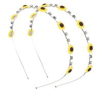 minkissy 2pcs Sunflower Headband Hair Accessories Girls Hair Band Festival Headpiece for Women