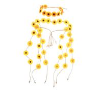 minkissy 2pcs Sunflower Headband Women Headband Flower Hair Hoop Bridal Headdress for Wedding Prom
