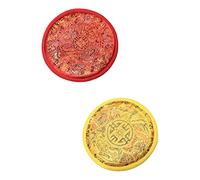 minkissy 2pcs Tibetan Buddhism Singing Bowl Cushion Red Yellow Cloth Mats for Meditation Durable Comfortable Sound Bowl Accessories for Buddhist Practices