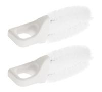 minkissy 2pcs Toe Cleaning Brush for Feet with Soft Nylon Bristles, Ergonomic Curved Handle Plastic Foot Scrubber for Deep Toe Gap Cleaning, Suitable for Salon and Daily Care