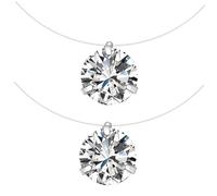 minkissy 2Pcs Transparent Fish Wire Necklace with Zircon Pendants Elegant Girl Jewelry Accessory for Special Occasions for Birthdays and Weddings Eye Catching Design