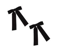 minkissy 2Pcs Velvet Bow Hair Clips with Long Ribbon for Women Soft Satin Bowknot Barrette Hairpin Secure Hold for Thick for Thin for Curly for Straight Hair for Daily Office Outings