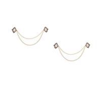 minkissy 2pcs Vintage Hanging Chain Brooch Pin for Men Stylish Decorative Lapel Pin with Chain Elegant Suit Collar Accessory for Business and Casual Wear