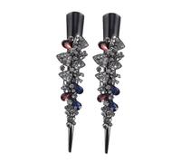minkissy 2pcs Vintage Large Rhinestone Duckbill Hair Clips Sparkling Metal Barrette for Women Elegant Decorative Styling Accessories with Bling Crystal Inlay Suitable for Casual and Special