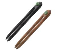 minkissy 2pcs Vintage U-shaped Chinese Hairpin Lightweight Hair Forks for Women Hand-polished U Shaped Hair Stick for Elegant Wedding Banquet Daily Styling Gentle Grip