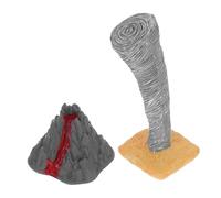 minkissy 2pcs Volcano Tornado Models Realistic Natural Disaster Figurines for Sand Table Science Experiments Educational Teaching Tools