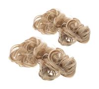 minkissy 2pcs Wavy Messy Hair Bun Scrunchies Synthetic Hairpiece for Natural Look Lightweight Design for Daily Wear and Special Occasions