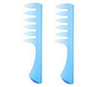 minkissy 2pcs Wide Tooth Men Hair Comb Gentle Styling Tool for Afro Hair Plastic Detangler Brush for Slick Back