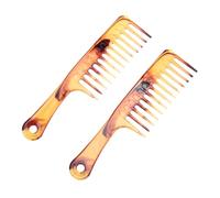 minkissy 2pcs Wide Tooth Mens Styling Comb Hairdressing Cutting Tool Fine Tooth Retro Hairstyle Comb Straight Handle for Curly Hair