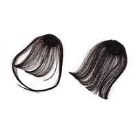 minkissy 2pcs Women Thin Invisible Clip Hair Air Bangs Natural Fringe Wig with Temples for Face Contour Correction Heat Resistant Realistic Touch Reusable Hairpieces