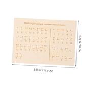 minkissy 2pcs Wooden Braille Alphabet Number Board Raised Dots Braille Learning Tools Portable Assistant for Blind People Teaching Aid Educational Resource