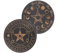 minkissy 2pcs Wooden Divination Pendulum Boards with Delicate Pattern Design Vintage Style Black Wood Divination Tool and Home Decoration Accessory for Witchcraft and Spiritual Use