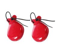 minkissy 2pcs Wooden Finger Castanets Percussion Instruments for Early Music Education and Party Use Smooth Polished Surface Lightweight Design Enhances Wrist Strength and Coordination Red