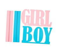 minkissy 2pcs Wooden Gender Reveal Party Ornaments Lightweight Shower Decorations with Bright Colors Romantic Atmosphere Adornments for Boy Girl Celebration
