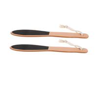 minkissy 2pcs Wooden Handle Foot Files Exfoliating Scrub Callus Removal Rub Supplies