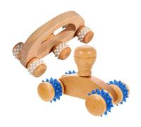 minkissy 2Pcs Wooden Massage Roller for Back Neck Handheld Muscle Roller Stick for Deep Tissue Massage Stress Relief and Improved Circulation Portable Therapy Tool for Home Gym Yoga