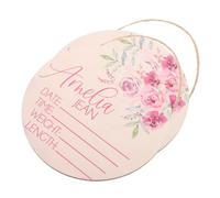 minkissy 2pcs Wooden Name Sign for Newborn Announcement Birth Record Plaque for Photo Props and Gender Reveal Celebrations Memorable Keepsake Decor